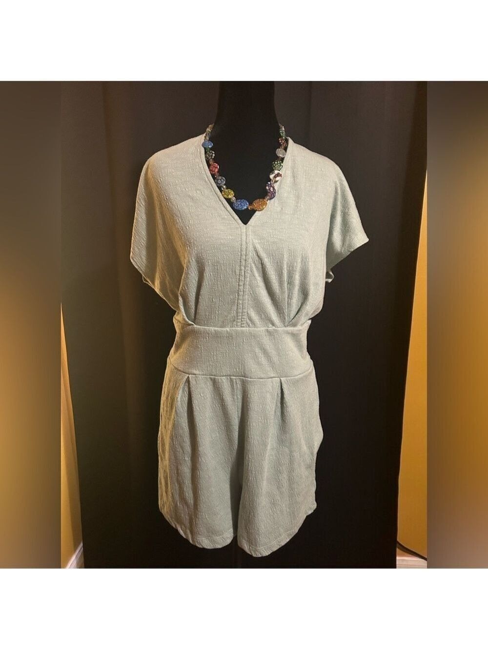Nine West Light Green Textured Romper